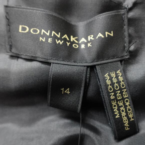 Donna Karan New York Size 14 Black Sequin Short Sleeve ButtonUp Belted Dress NWT - Picture 7 of 16